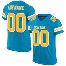 Charger l'image dans la galerie, Custom Panther Blue Gold-White Mesh Authentic Football Jersey