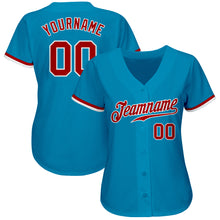 Laden Sie das Bild in den Galerie-Viewer, Custom Panther Blue Red-White Authentic Baseball Jersey