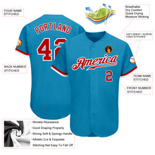 Laden Sie das Bild in den Galerie-Viewer, Custom Panther Blue Red-White Authentic Baseball Jersey