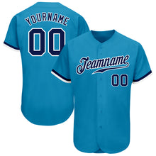 Laden Sie das Bild in den Galerie-Viewer, Custom Panther Blue Navy-White Authentic Baseball Jersey