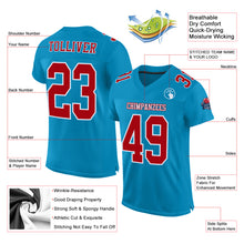 Load image into Gallery viewer, Custom Panther Blue Red-White Mesh Authentic Football Jersey