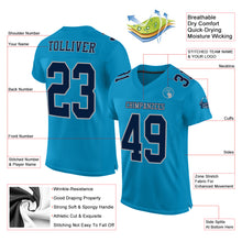 Load image into Gallery viewer, Custom Panther Blue Navy-Gray Mesh Authentic Football Jersey