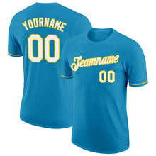 Загрузить изображение в средство просмотра галереи, Custom Panther Blue White-Yellow Performance T-Shirt