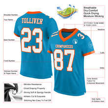 Charger l'image dans la galerie, Custom Panther Blue White-Orange Mesh Authentic Football Jersey