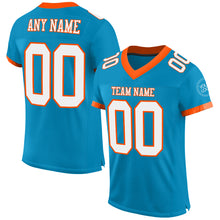 Charger l'image dans la galerie, Custom Panther Blue White-Orange Mesh Authentic Football Jersey