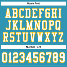 Charger l'image dans la galerie, Custom Panther Blue White-Gold Mesh Authentic Football Jersey