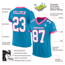 Charger l'image dans la galerie, Custom Panther Blue White-Pink Mesh Authentic Football Jersey
