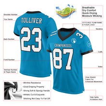 Load image into Gallery viewer, Custom Panther Blue White-Black Mesh Authentic Football Jersey