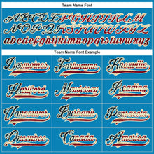 Load image into Gallery viewer, Custom Panther Blue Vintage USA Flag Black-Cream Hockey Lace Neck Jersey