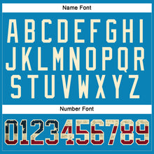 Load image into Gallery viewer, Custom Panther Blue Vintage USA Flag Black-Cream Hockey Lace Neck Jersey