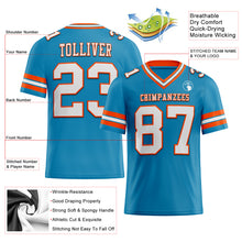Charger l'image dans la galerie, Custom Panther Blue White-Orange Authentic Football Jersey