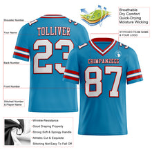 Load image into Gallery viewer, Custom Panther Blue White-Red Authentic Football Jersey