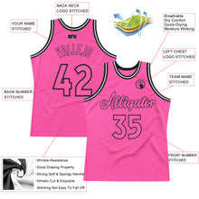 Загрузить изображение в средство просмотра галереи, Custom Pink Pink-Black Authentic Throwback Basketball Jersey