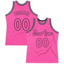 Загрузить изображение в средство просмотра галереи, Custom Pink Pink-Black Authentic Throwback Basketball Jersey
