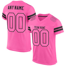 Load image into Gallery viewer, Custom Pink Pink-Black Mesh Authentic Football Jersey