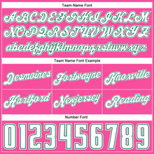 Laden Sie das Bild in den Galerie-Viewer, Custom Pink White Pinstripe White-Kelly Green Authentic Basketball Shorts