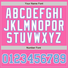 Загрузить изображение в средство просмотра галереи, Custom Pink White Pinstripe Light Blue-White Authentic Baseball Jersey