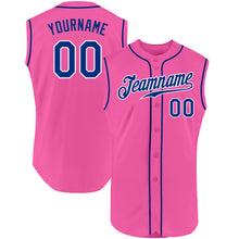 Загрузить изображение в средство просмотра галереи, Custom Pink Royal-White Authentic Sleeveless Baseball Jersey