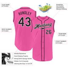 Загрузить изображение в средство просмотра галереи, Custom Pink Black-White Authentic Sleeveless Baseball Jersey