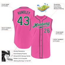 Загрузить изображение в средство просмотра галереи, Custom Pink Kelly Green-White Authentic Sleeveless Baseball Jersey