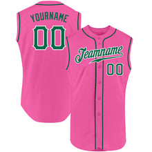 Загрузить изображение в средство просмотра галереи, Custom Pink Kelly Green-White Authentic Sleeveless Baseball Jersey
