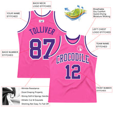Load image into Gallery viewer, Custom Pink Purple-White Authentic Throwback Basketball Jersey