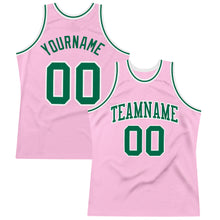 Load image into Gallery viewer, Custom Light Pink Kelly Green-White Authentic Throwback Basketball Jersey
