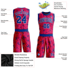 Load image into Gallery viewer, Custom Pink Royal-White Round Neck Sublimation Basketball Suit Jersey