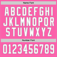 Load image into Gallery viewer, Custom Pink White-Gray Hockey Jersey