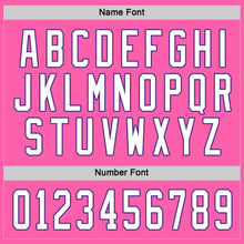 Load image into Gallery viewer, Custom Pink White-Purple Hockey Jersey