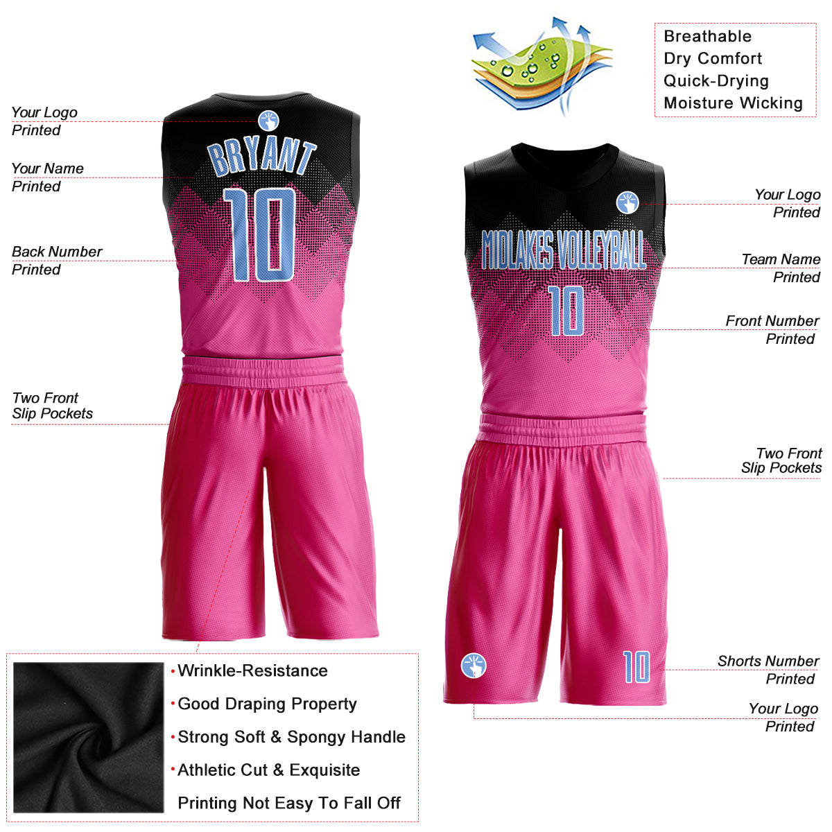 Source Cheap price sublimation college basketball jersey color pink witn  low moq on m.