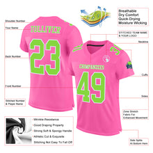 Загрузить изображение в средство просмотра галереи, Custom Pink Neon Green-White Mesh Authentic Football Jersey