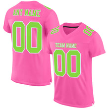 Загрузить изображение в средство просмотра галереи, Custom Pink Neon Green-White Mesh Authentic Football Jersey
