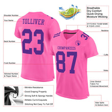 Load image into Gallery viewer, Custom Pink Purple Mesh Authentic Football Jersey