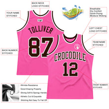 Load image into Gallery viewer, Custom Pink Brown-White Authentic Throwback Basketball Jersey