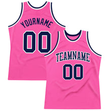 Загрузить изображение в средство просмотра галереи, Custom Pink Navy-White Authentic Throwback Basketball Jersey