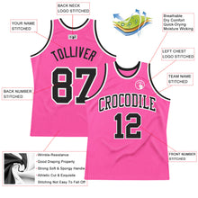 Загрузить изображение в средство просмотра галереи, Custom Pink Black-White Authentic Throwback Basketball Jersey