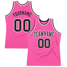 Загрузить изображение в средство просмотра галереи, Custom Pink Black-White Authentic Throwback Basketball Jersey