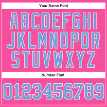 Загрузить изображение в средство просмотра галереи, Custom Pink Light Blue-White Authentic Throwback Basketball Jersey