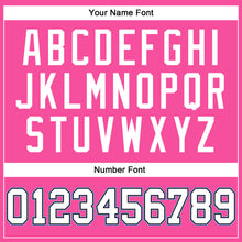 Загрузить изображение в средство просмотра галереи, Custom Pink White Black-Light Blue Authentic Throwback Basketball Jersey