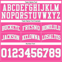 Laden Sie das Bild in den Galerie-Viewer, Custom Pink White-Gray Authentic Throwback Basketball Shorts