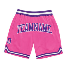 Загрузить изображение в средство просмотра галереи, Custom Pink Purple-White Authentic Throwback Basketball Shorts