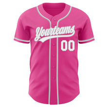 Load image into Gallery viewer, Custom Pink White-Gray Authentic Baseball Jersey