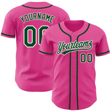 Load image into Gallery viewer, Custom Pink Green-White Authentic Baseball Jersey
