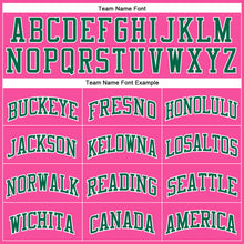 Load image into Gallery viewer, Custom Pink White Pinstripe Kelly Green-White Authentic Basketball Jersey