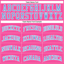 Charger l'image dans la galerie, Custom Pink White Pinstripe Light Blue-White Authentic Basketball Jersey