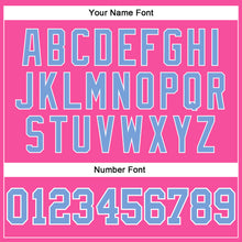 Charger l'image dans la galerie, Custom Pink White Pinstripe Light Blue-White Authentic Basketball Jersey