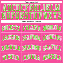 Load image into Gallery viewer, Custom Pink White Pinstripe Neon Green-White Authentic Basketball Jersey
