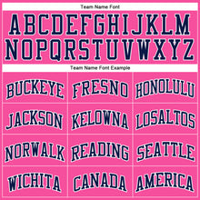 Load image into Gallery viewer, Custom Pink White Pinstripe Navy-White Authentic Basketball Jersey