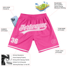 Laden Sie das Bild in den Galerie-Viewer, Custom Pink White Authentic Throwback Basketball Shorts